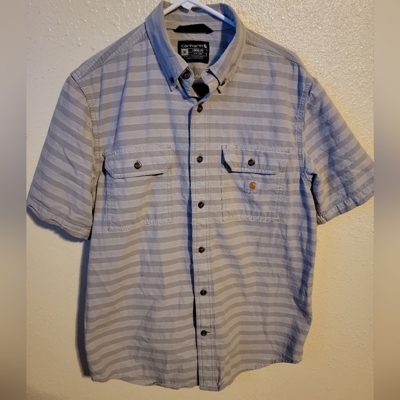 Carhartt Shirt Mens Medium Short Sleeve Relaxed Fit Casual Pockets - Picture 1 of 4
